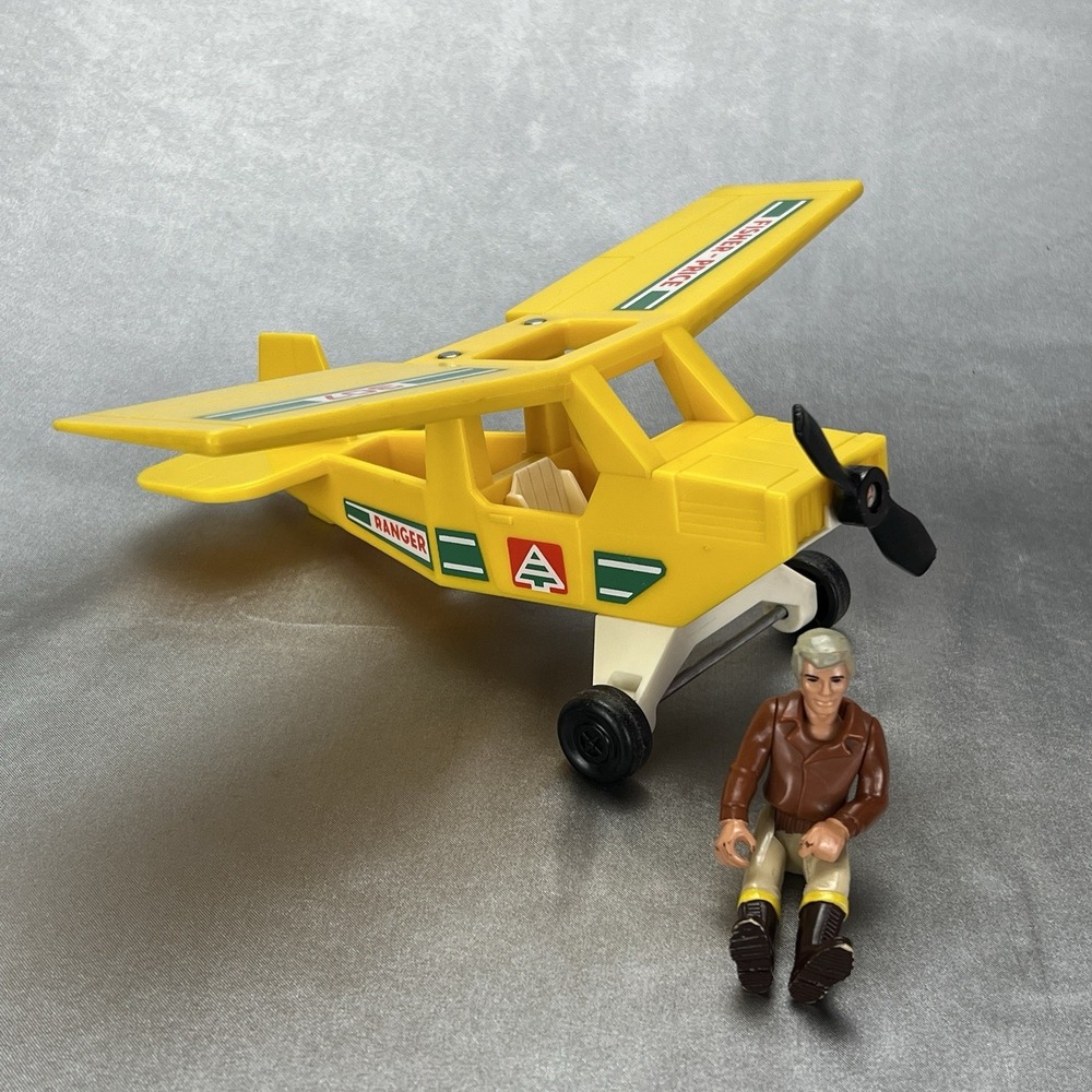 Vintage 1976 Fisher Price Adventure People 307 Ranger Plane & Brad Figure Lot
